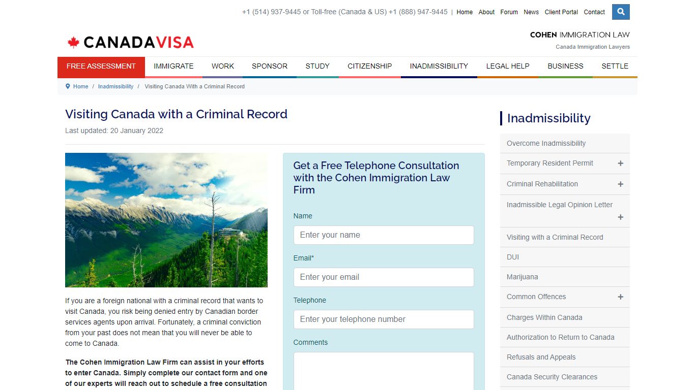 Visiting Canada With a Criminal Record | Canadavisa.com